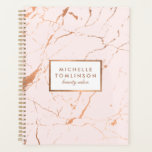 Pink and Rose Gold Marble Appointment Book Planner<br><div class="desc">A luxe pink and faux rose gold marbled background provides a chic aesthetic to this professional appointment book. Your name or business name is elegantly styled in a faux rose gold framed box on the front cover. Great for beauty salons, hair stylists, spas, wedding planners, event planners, teachers and more....</div>