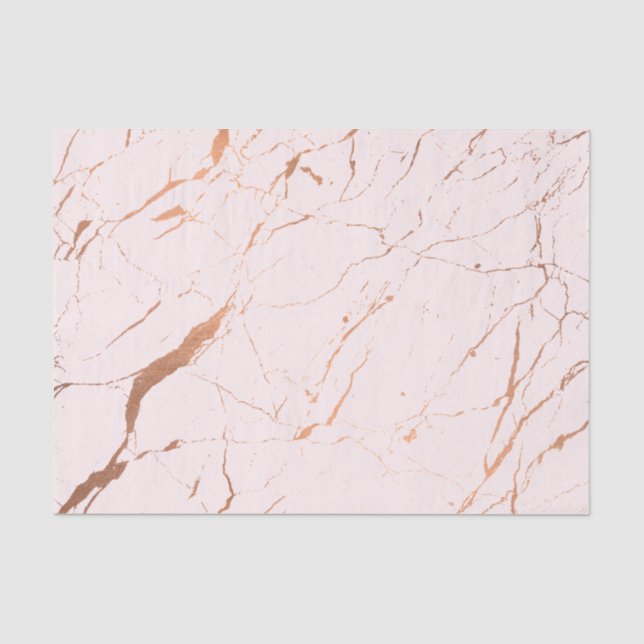 Pink and Rose Gold Marble Designer Tissue Paper (Front)