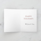 Pink and Rose Gold Watercolor Christmas Tree Holiday Card (Inside)