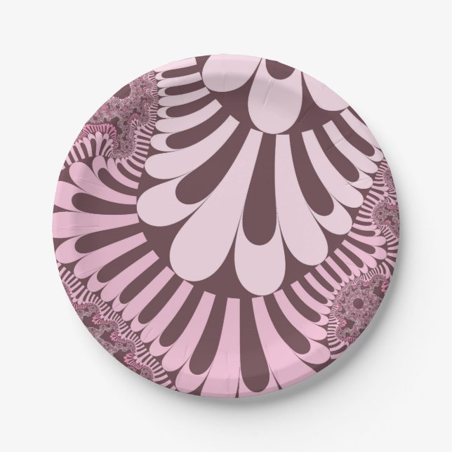 Pink and Rose Loop Paper Plates (Front)