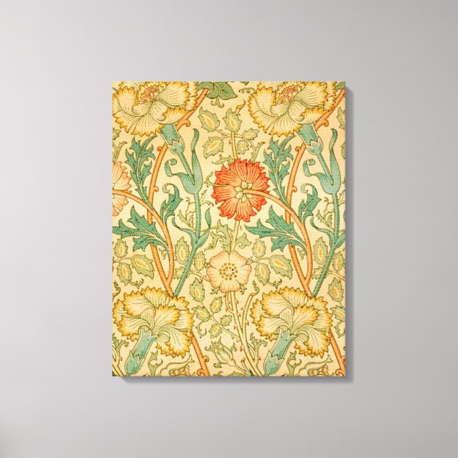 Pink and Rose Pattern (by William Morris) Canvas Print (Front)