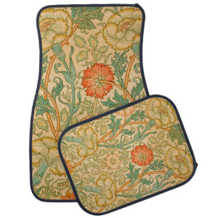 Pink and Rose Pattern (by William Morris) Car Floor Mat