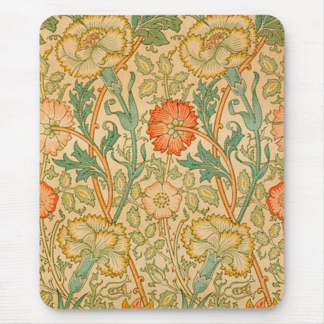 Pink and Rose Pattern (by William Morris) Mouse Pad (Front)