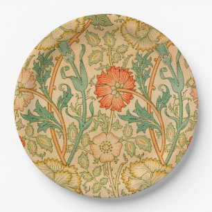 Pink and Rose Pattern (by William Morris) Paper Plates
