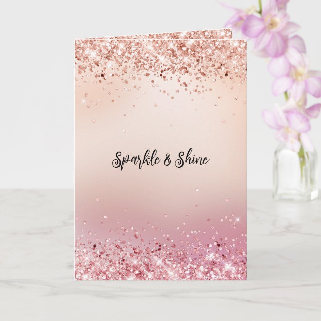 Pink and Rose Sparkle Ombre  Card (Orchid)