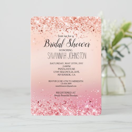 Pink and Rose Sparkle Ombre Invitation