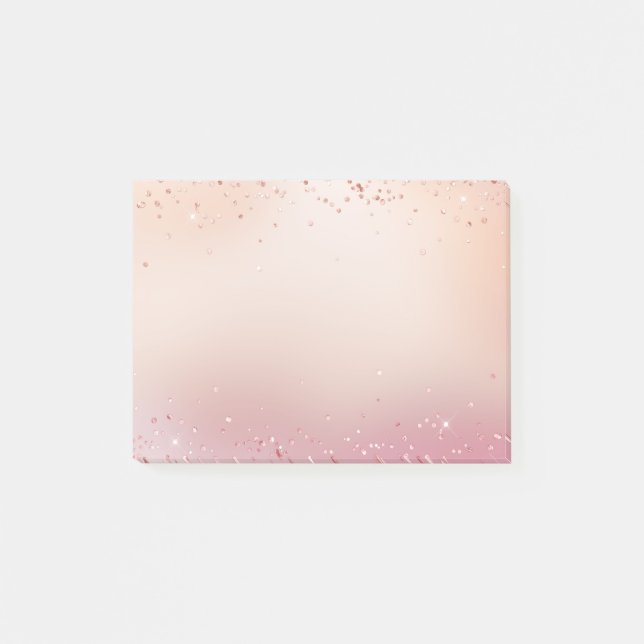 Pink and Rose Sparkle Ombre   Post-it Notes (Front)