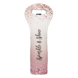 Pink and Rose Sparkle Ombre     Wine Bag