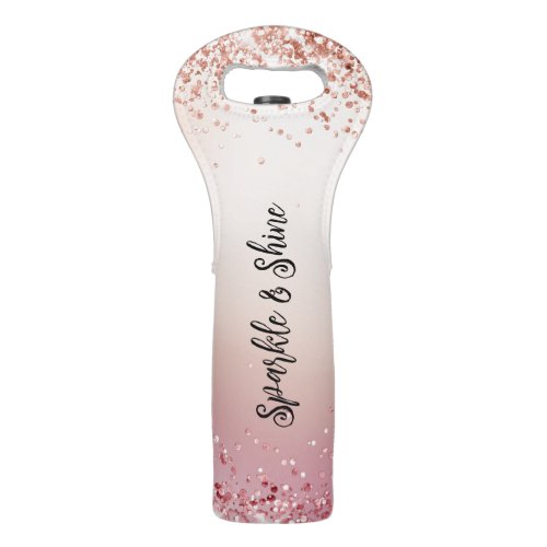 Pink and Rose Sparkle Ombre     Wine Bag