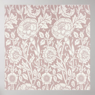Pink and Rose William Morris Art Print Poster