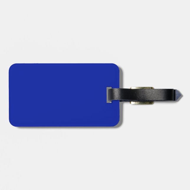 Pink and Royal Blue Luggage Tag (Back Horizontal)