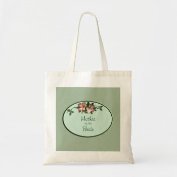 Pink And Sage Floral Wedding Favor Tote by debinSC at Zazzle