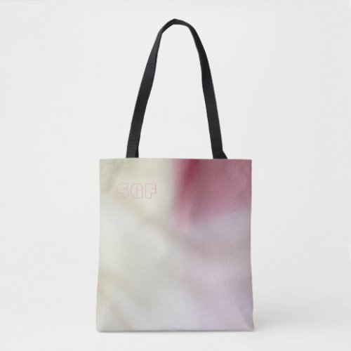 Pink and satin fabric-look with your initials tote bag