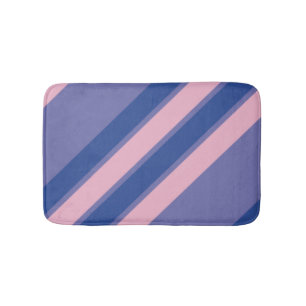 Pink and Shades of Purple Stripes Bathroom Mat