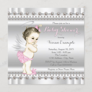 20  Blonde ANGEL BABY GIRL Baby Shower INVITATIONS POSTCARDS Postcard 