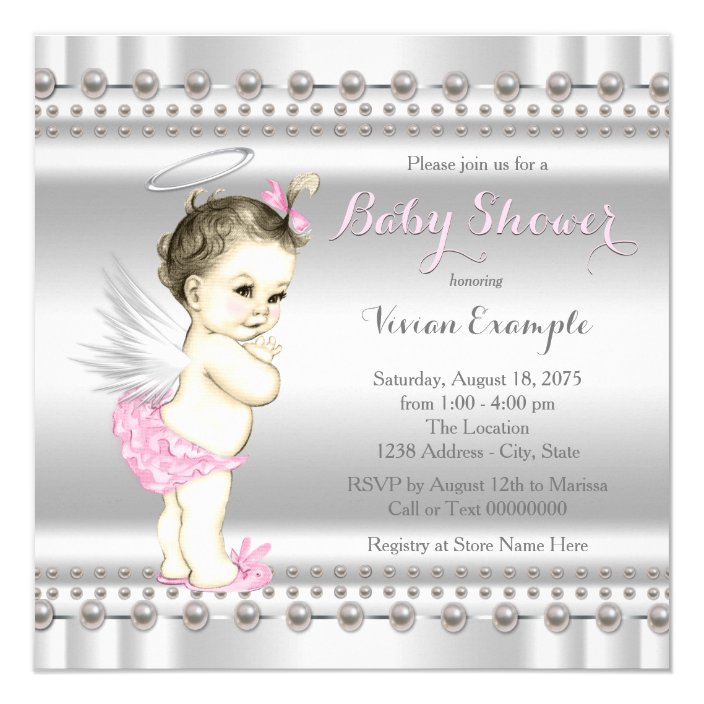 angel baby shower invitations