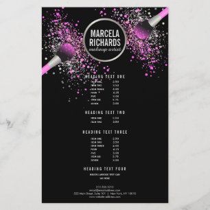 Pink and Silver Blush Confetti Makeup Artist Flyer