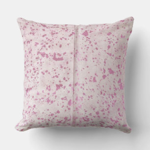 Pink and Silver Cowhide Print Cushion