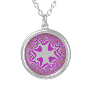 Pink and Silver Cross Plated Necklace