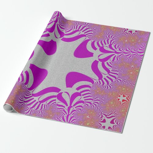 Pink and Silver Cross Wrapping Paper