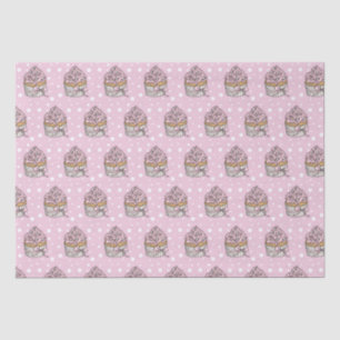 Pink and Silver Cupcakes Polka Dot   Tissue Paper