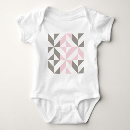 Pink and Silver Geometric ZigZag Baby Bodysuit