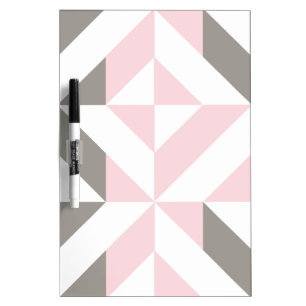 Pink and Silver Geometric ZigZag Dry Erase Board