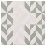 Pink and Silver Geometric ZigZag Fabric