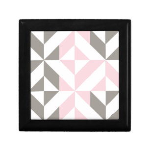Pink and Silver Geometric ZigZag Gift Box