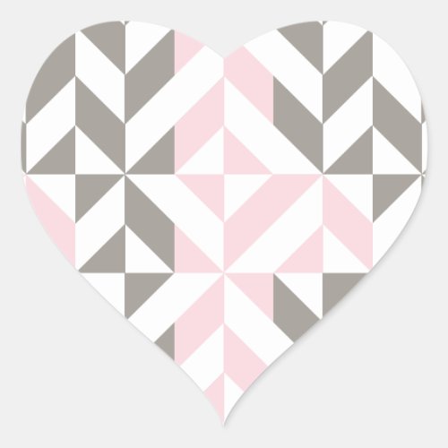 Pink and Silver Geometric ZigZag Heart Sticker