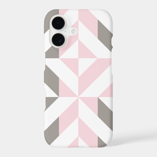 Pink and Silver Geometric ZigZag Iphone Case (Back)