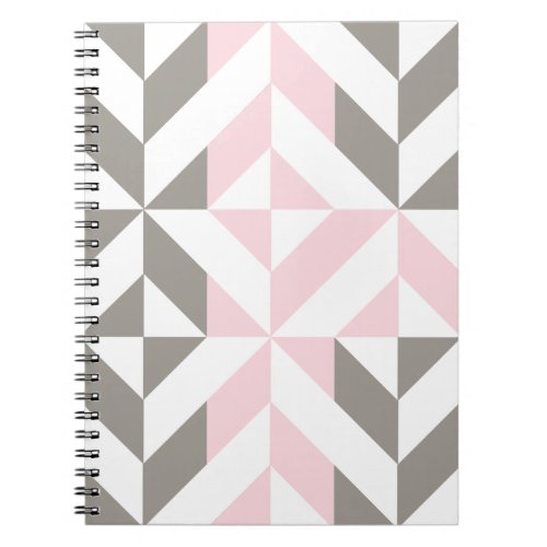 Pink and Silver Geometric ZigZag Notebook