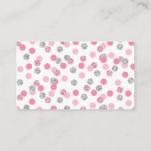Pink and Silver Glitter Display Shower Insert Card (Back)