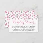 Pink and Silver Glitter Display Shower Insert Card (Front/Back)