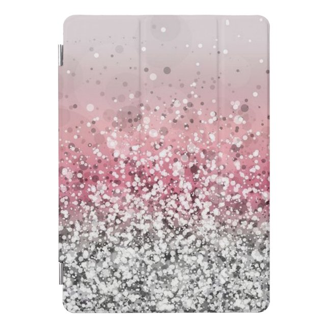 Pink and Silver Glitter iPad Pro Cover (Front)