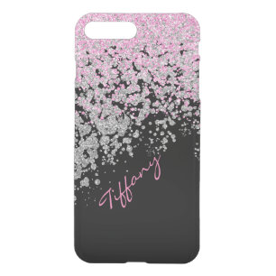 Pink and Silver Glittery iPhone7 Plus Case