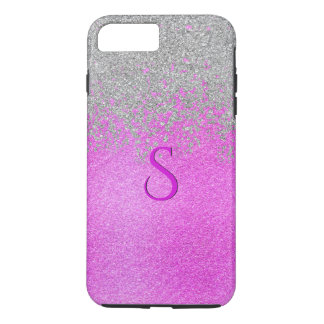 Pink and Silver Glittery iPhone 7 Plus case