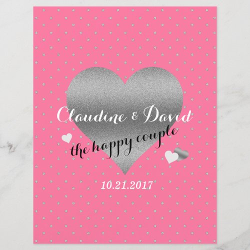 Pink And Silver Heart Polka Dot Ceremony Flyer