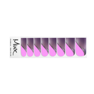 Pink and silver minx nail art