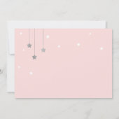 Pink and Silver Moon and Stars Baby Shower Invitation (Back)