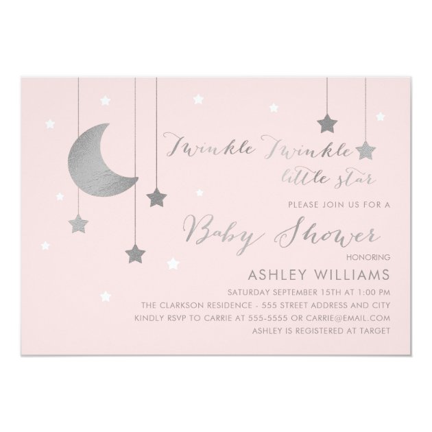 moon and stars baby shower invitations