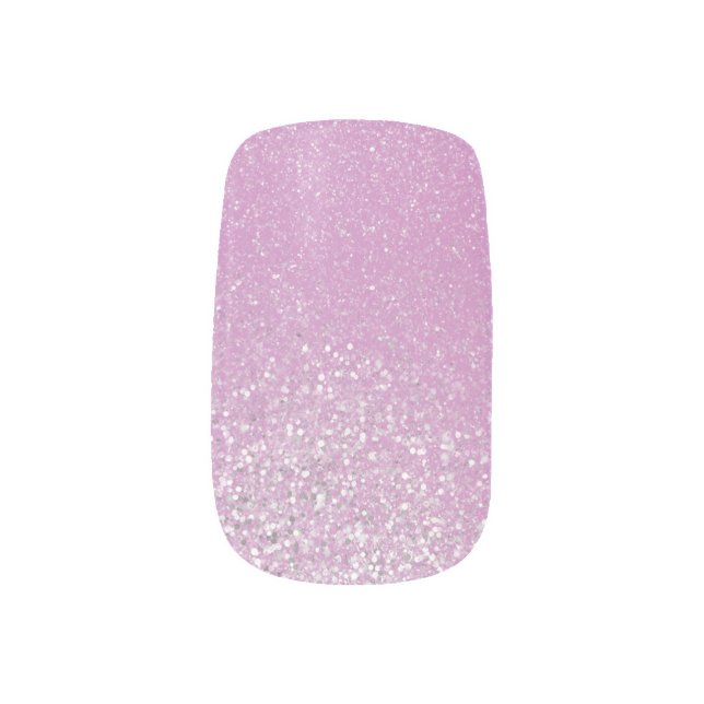 Pink and Silver Shimmer Dust Minx Nail Art (Left Thumb)