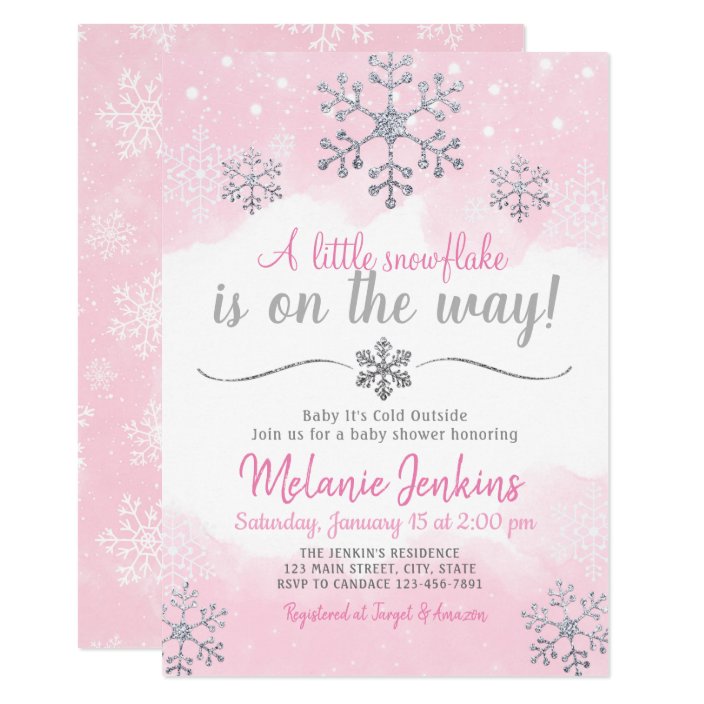 snowflake baby shower invitations