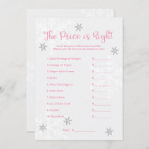 Pink and Silver Snowflake The Price is Right Game Invitation