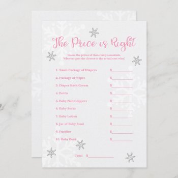 Pink And Silver Snowflake The Price Is Right Game Invitation by DBDM_Creations at Zazzle