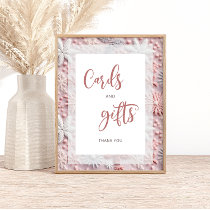 Pink and Silver Snowflakes Cards and Gifts Poster