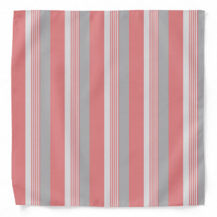 Pink and Silver Striped Bandana