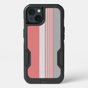 Pink and Silver Striped iPhone 13 Case