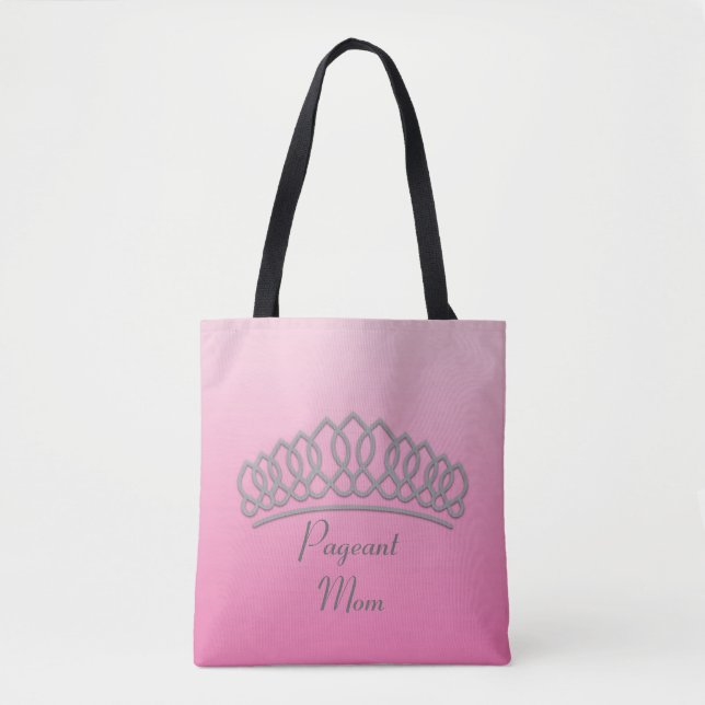 Pink and Silver Tiara Pageant Mom Bag (Front)