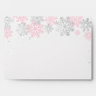 Pink And Silver Winter Snowflakes Envelope